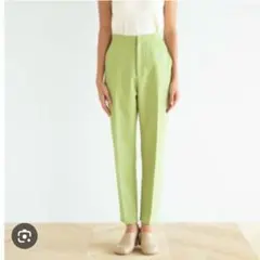 INEDの名品♡日本製　高見え　美脚テーパードパンツ11　ライトグリーン