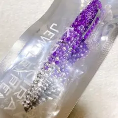 ボールペン デコレーション キラキラ ジュエリー ラインストーン 紫 パープル