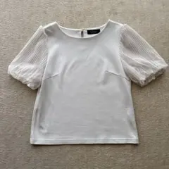 ジャスグリッティー 袖プリーツ半袖ニット
