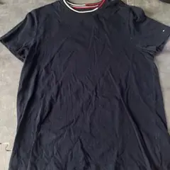 ネイビー ストライプ襟 Tシャツ 半袖　Tommy　ヒルフィガー