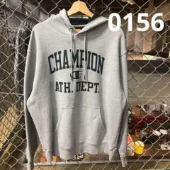 Champion グレー パーカー フード付き 3段ロゴ