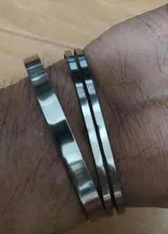 ステンレススチール バングル 2本セット