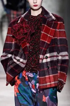 新品 DRIES VAN NOTEN アルパカ中綿入り ダブルブレストコート X