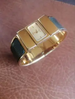 再値下げHERMES エルメス ロケ リザード ブラック レディースバングル時計