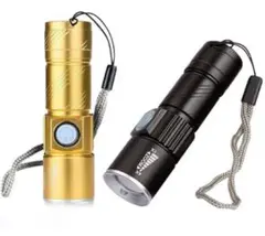 新品2個セット☆LED懐中電灯☆USB充電式☆防水