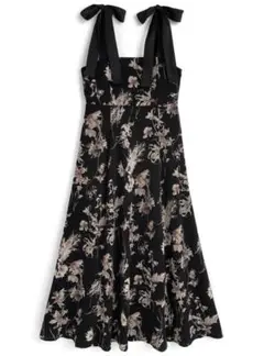 GRL リボンショルダー花柄フレアワンピース【tg813】 オフホワイト