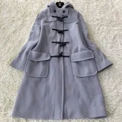 スローブイエナ ロングダッフルコート ヘリンボーン柄 ブルーグレー 38