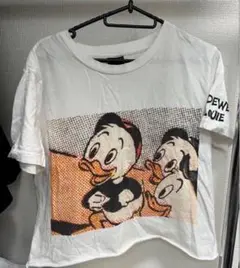 54 Disney ディズニーTシャツデューイ ルーイヒューイホワイトドナルドL