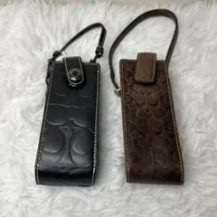 COACH コーチ 小物ケース ライターケース シグネチャー ブラック　ブラウン