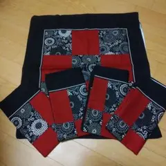 赤と黒の座椅子カバーセット