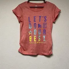 オレンジ LET'S DO OUR BEST Tシャツ