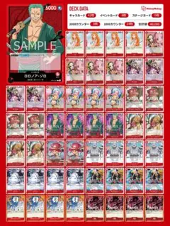 ワンピース no.4934 赤ゾロ　デッキ　構築済み