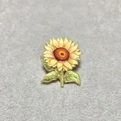 ひまわり大輪ピンバッジ向日葵ピンズサンフラワーピンブローチ花太陽夏