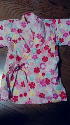 HELLO KITTY 花柄 浴衣 甚平 キティちゃん