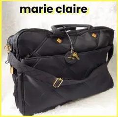 マリクレール marie claire キルティングナイロン ボストンバッグ 黒