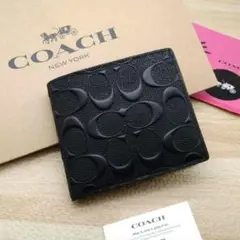 新品　COACH　折り財布　メンズ　人気の小銭入れ付き