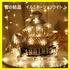 雪の結晶型✨イルミネーションライト 電池式 6m 40LED ゴールド