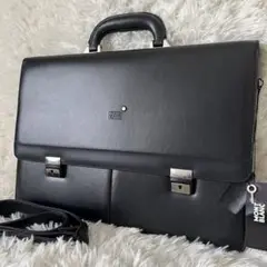 美品✨モンブラン レザー 2way ビジネスバッグ ブリーフケース 2室 鍵付き