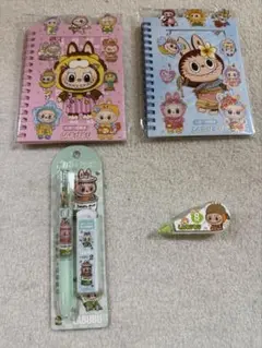 ラブブキャラクター文房具セット A5シールノート・シャープペン・修正液