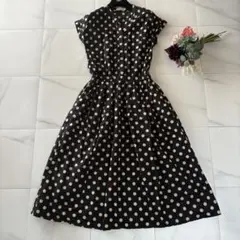 SONNY LABEL ドット柄　ロングワンピース　水玉　黒