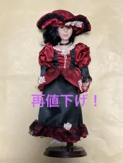 【再値下げ！】　【A】フランス人形　赤と黒のドレス　アンティーク　レトロ