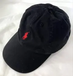 ラルフローレン　定番キャップ　黒✖️赤