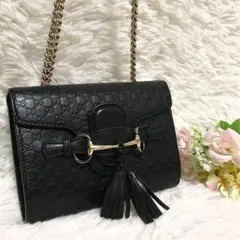 ✨極美品✨グッチ チェーンショルダーバッグ エミリー マイクロシマ GG柄