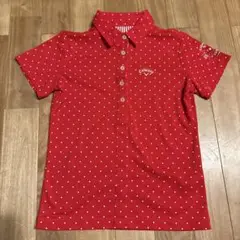 Callaway ゴルフシャツ レディース 赤 ドット柄　美品