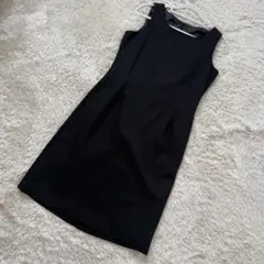 【ETAGE】　F ノースリーブワンピース　膝丈　黒