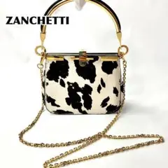 美品 ザンケッティ ZANCHETTI ハンドバッグ ハラコ レザー 2way