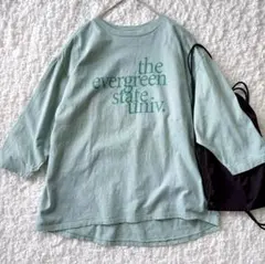 アメリカーナ カットソー Tシャツ ロゴT 日本製 グリーン ユニセックス