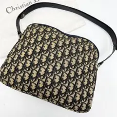 【極美品】Christian Dior トロッター ハンドバッグ ネイビー