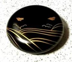 【お値下げしました！】茶道具　香合　黒柿蒔絵千鳥　雅博作 お値下げしました！】茶道具 香合 黒柿蒔絵千鳥 雅博作