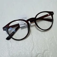 伊達メガネ レディース メンズ ボストン UVカット メガネ おしゃれ ブラウン