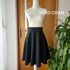 YOKOCHAN 黒 フレアスカート 約55cm丈 M 汚れあり