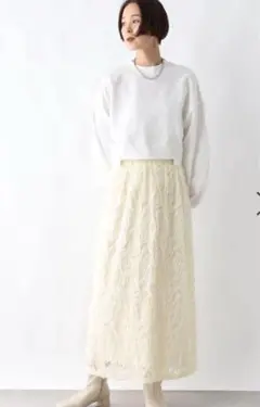 店頭完売品 LEPSIM クラフトレーススカート　レプシィム　ロングスカート 店頭完売品 LEPSIM クラフトレーススカート レプシィム ロング