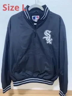 MLB ホワイトソックス ナイロン 刺繍 ハーフジップ スタジャン