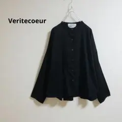 ヴェリテクール コットンノーカラー切替ポケット シャツジャケット