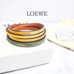 ロエベ レザー ダブルバングル ダブルブレスレット ブラック 箱 保存袋 ロエベ レザー ダブルバングル ダブルブレスレット しめ