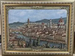 イタリア製ゴブラン織額絵 フィレンツェ・ミケランジェロ広場から