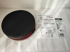 YAMAZEN アコーディオンスツール ラウンド　クッション付き　赤