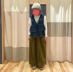 サマンサモスモス 柄アソート裾切替ワイドパンツ タグ付き