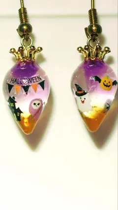 Ｎｏ．450 ハンドメイドピアス ハロウィン