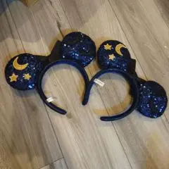 ディズニー　ミッキーマウス耳カチューシャ 星と月付き