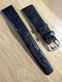 デッドストック未使用 リアルオーストリッチ 19mm 時計ベルト 黒色