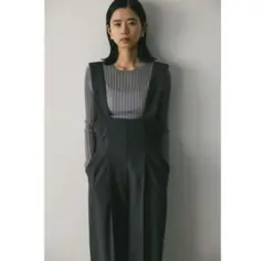 STYLEMIXER（スタイルミキサー）ハイウエストサスペンダーパンツ GRY