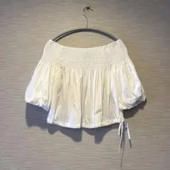 ZARA ホワイト バルーンスリーブ シャツ