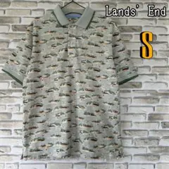 Lands' End ランズエンド　風景柄　ポロシャツ S 美品　袖リブ