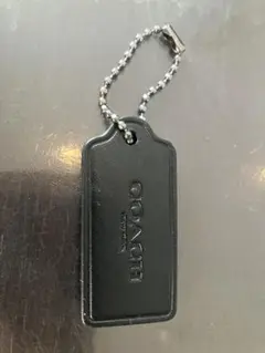 COACH ブラックレザータグ 約7.5cm x 3.5cm