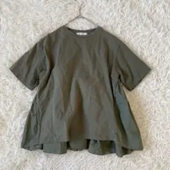 ロペピクニック ドッキングカットソー 半袖フレアシルエットTシャツ M カーキ